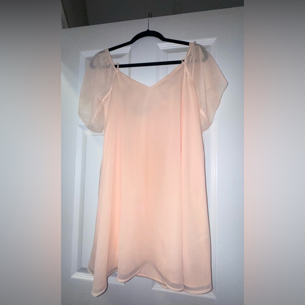 French Connection Blush Dress with Sheer Detail
